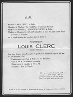 Faire-part de décès de Louis Clerc
