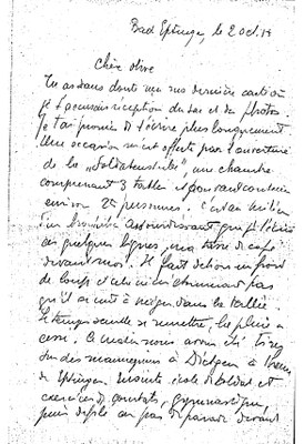 Extrait de la lettre de Karl-Albert à sa femme